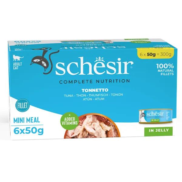 Schesir Gatto Jelly Tonnetto Alimento Umido in Bustine 6x50g