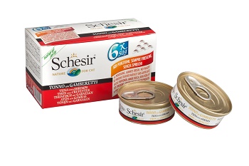 SCHESIR GATTO JELLY TONNETTO GAMBERETTI 6x50GR (lattina) MULTIPACK — confronto prezzi