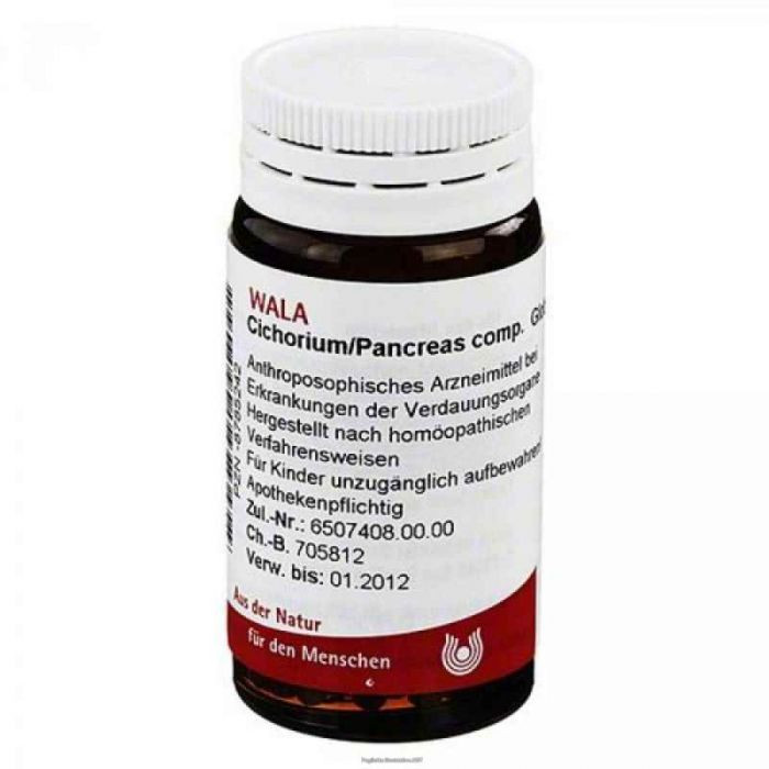 Wala Cichorium pancreas 20g globuli - Medicinale omeopatico per i disturbi digestivi, 20 g