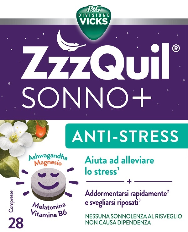 ZzzQuil Natura Sonno+ Integratore Anti-stress 28 Capsule