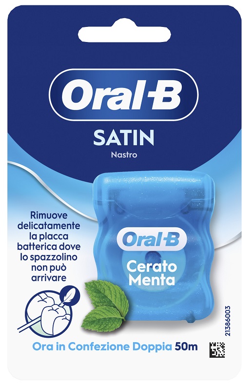 Oralb man filo interdentale satin tape menta 50 metri