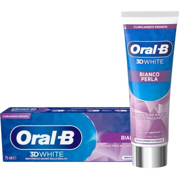 Oral-B 3D White Bianco Perla 75 ml Dentifricio per Rimuovere le Macchie Superficiali