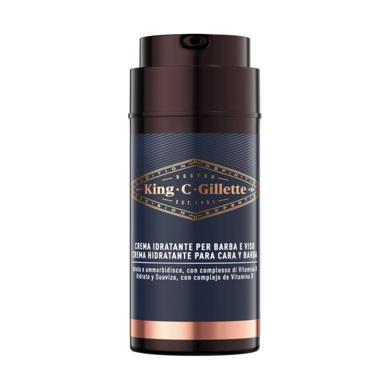 King C.gillette Crema Idratante Per Viso E Barba 100ml