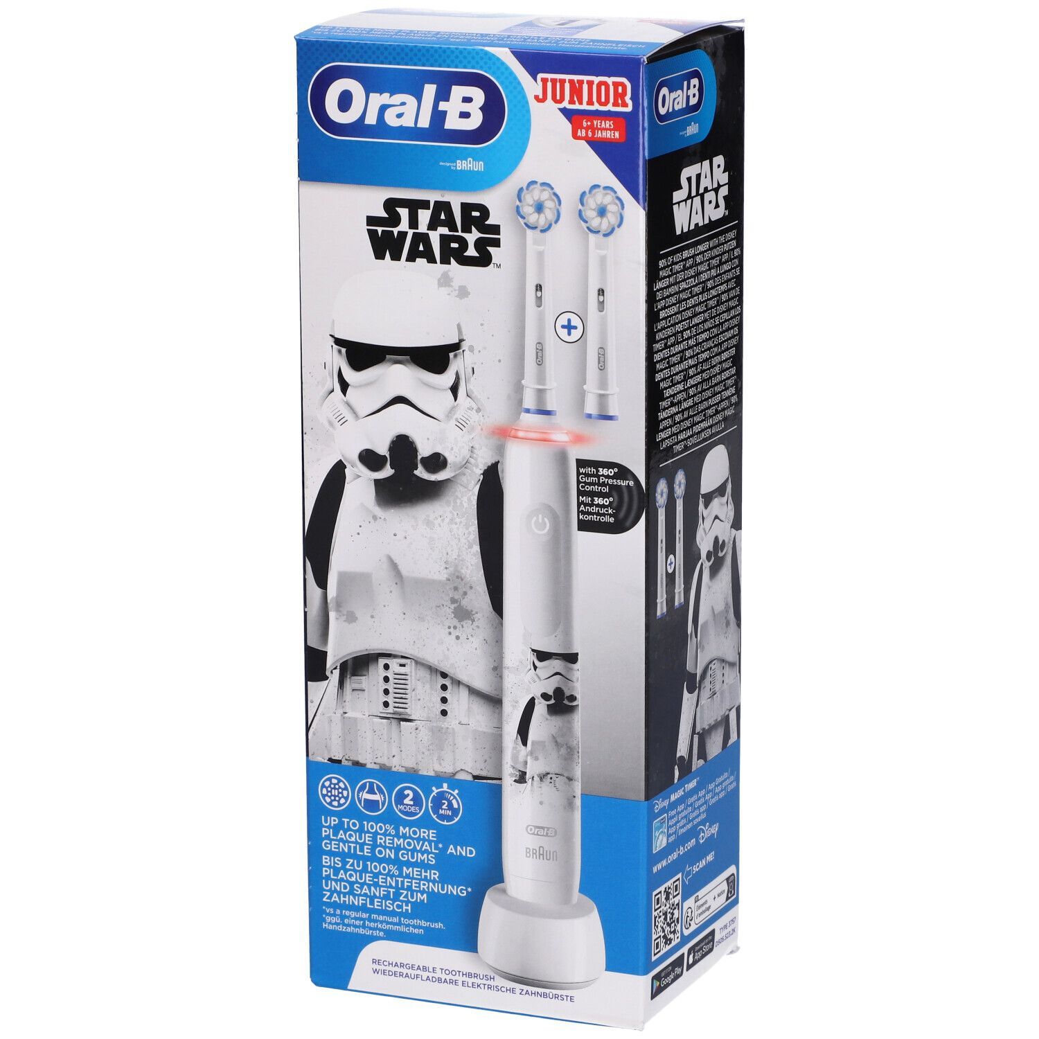 Oral-B Pro 3 Junior Star Wars | Spazzolino Elettrico Ricaricabile Bambini 6-12 Anni | 1 Pezzo