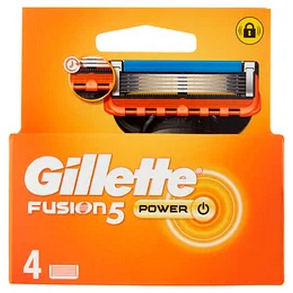 Gillette Fusion 5 Power Lamette Di Ricambio Per Rasoio A 5 Lame 4 Pezzi