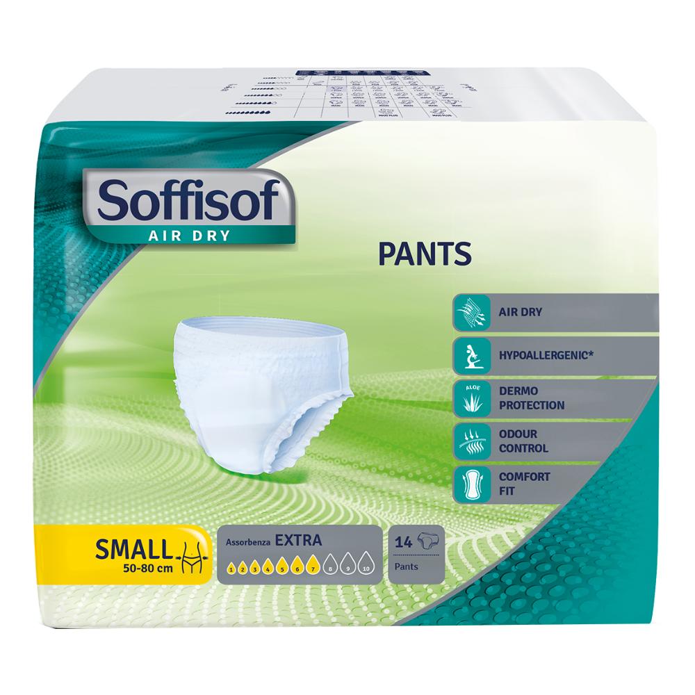 Pannolone per incontinenza soffisof pull up air dry small 14 pezzi