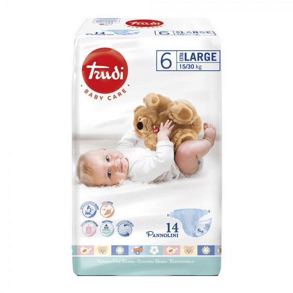 Trudi Baby Care Pannolini Assorbenti Antirritazioni XL 15-30 Kg 14 Pannolini