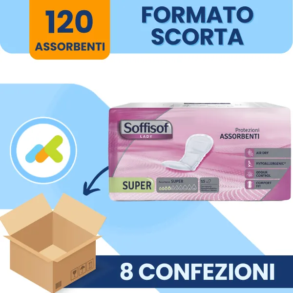 Soffisof - Soffisof Lady Super Assorbenti Femminili Per Incontinenza 15 Pezzi: Protezione E Comfort Box Super