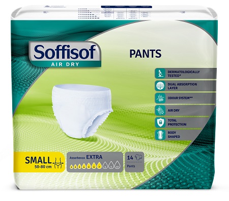 Soffisof Air Dry Pants Extra Pannolloni Mutandina Per Incontinenza Taglia S 14 Pezzi