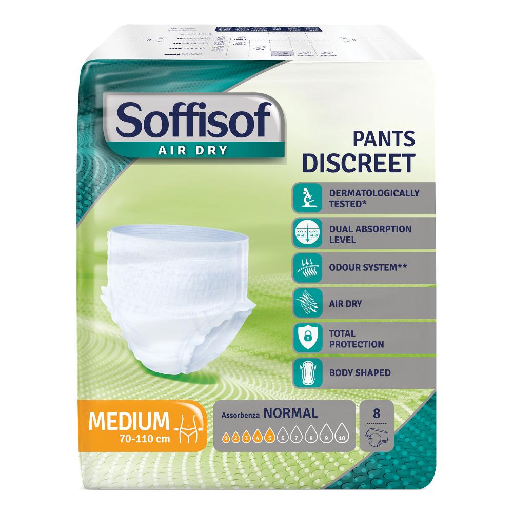 Pannolone soffisof air dry pants discreet medium 8 pezzi — confronto prezzi