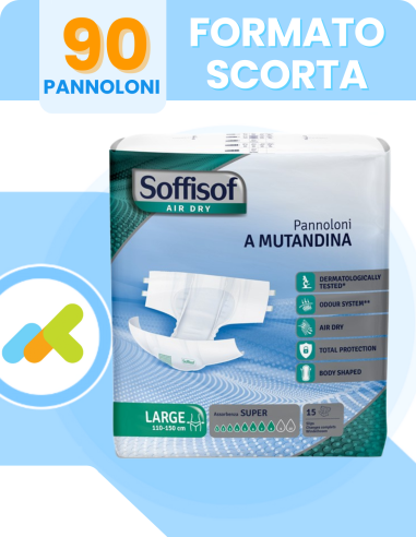 Soffisof - Soffisof Airdry Super | Pannoloni A Mutandina | Protezione Efficace | 15 Pezzi L Box