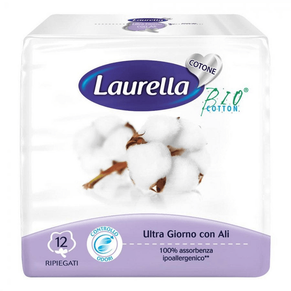 Assorbente laurella in cotone ultra giorno con ali 12 pezzi
