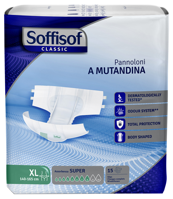 Pannolino mutandina super xl classic soffisof 15 pezzi