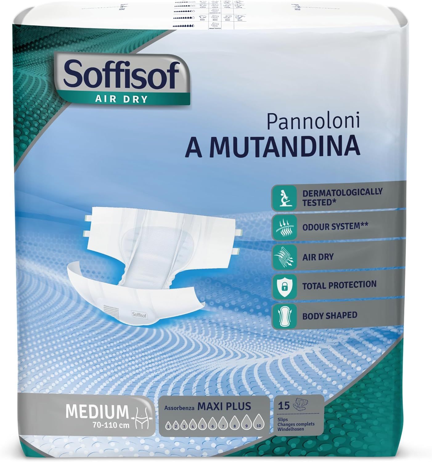 Soffisof Air Dry Pannoloni con Adesivi Maxi Plus 15 St