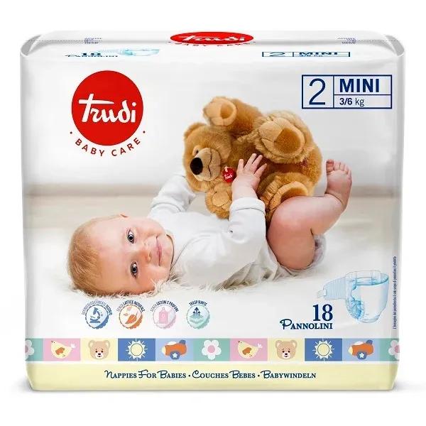 Trudi Baby Care Pannolino Mini Assorbente per Neonati 3-6 kg 18 Pezzi