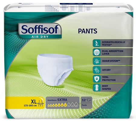 Soffisof Air Dry Pants Extra Taglia Xl 12 Pezzi