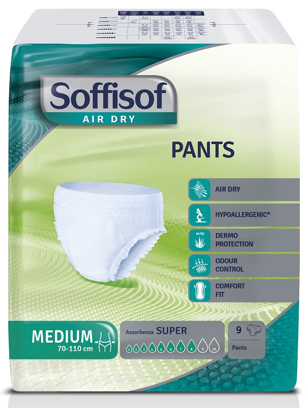 Pannolone soffisof air dry pants super medium 9 pezzi