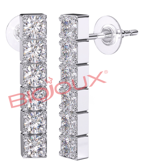 Orecchini In-line Zircons 18mm