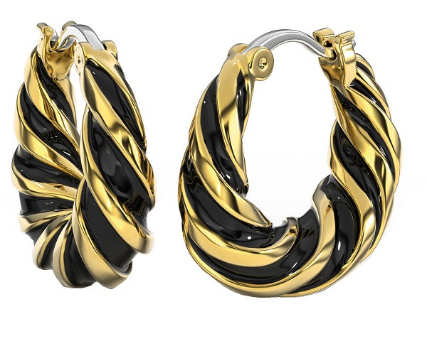Biojoux - orecchino alara black gold plated BJT365