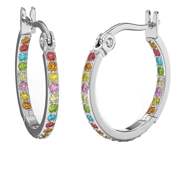 Biojoux Hoop/cristalli Orecchini In Acciaio Medicale Stainless Steel