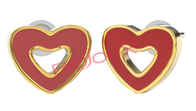 BJT715 ORECCHINI RED HEART GOLD PLATED — confronto prezzi