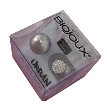 Biojoux Perla Grigia Orecchini In Acciaio Chirurgico