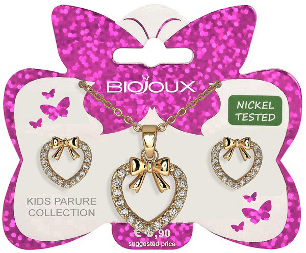 Biojoux Flake Heart Parure Con Collana E Orecchini Acciaio Medicale Gold Plated — confronto prezzi