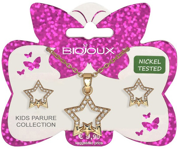 Biojoux Double Star Parure Con Collana E Orecchini Acciaio Medicale Gold Plated — confronto prezzi