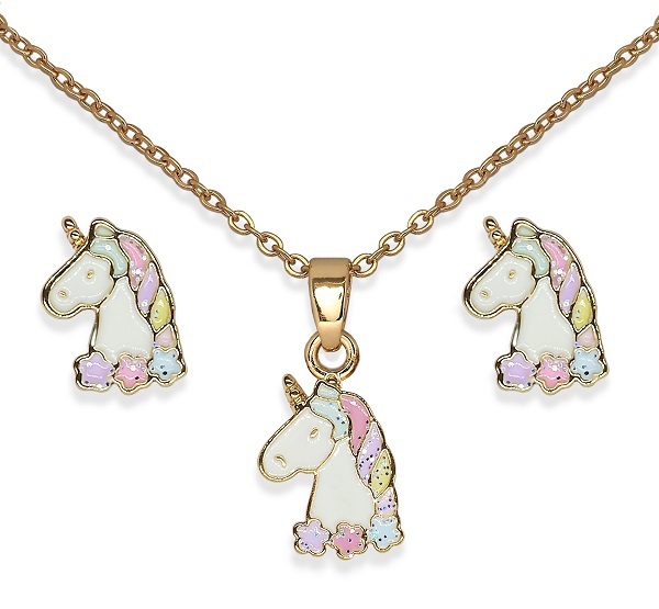 BJS014 PARURE QUEEN UNICORN GOLD PLATED — confronto prezzi