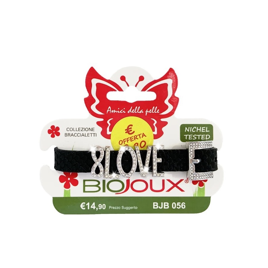 Biojoux Black Infinite Love Braccialetto In Silicone