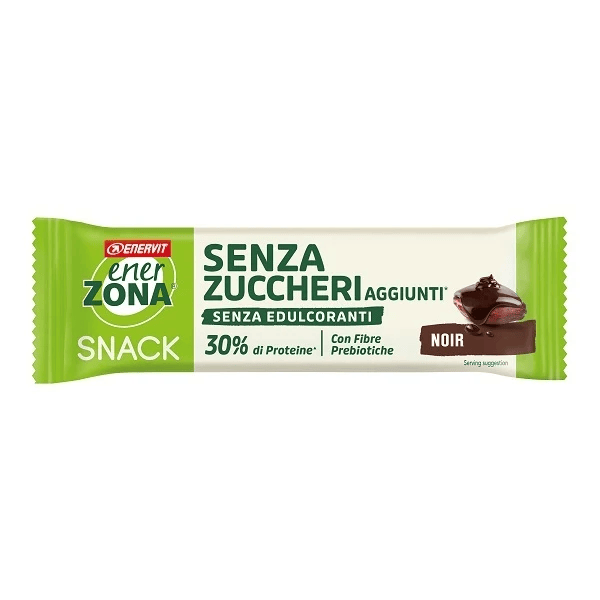 EnerZona Snack Noir 33 gr Barretta al Cioccolato Fondente Senza Zuccheri Aggiunti