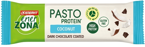 Enervit EnerZona Pasto Coconut 60 gr Barretta Sostituto Pasto Gusto Cocco e Cioccolato Fondente