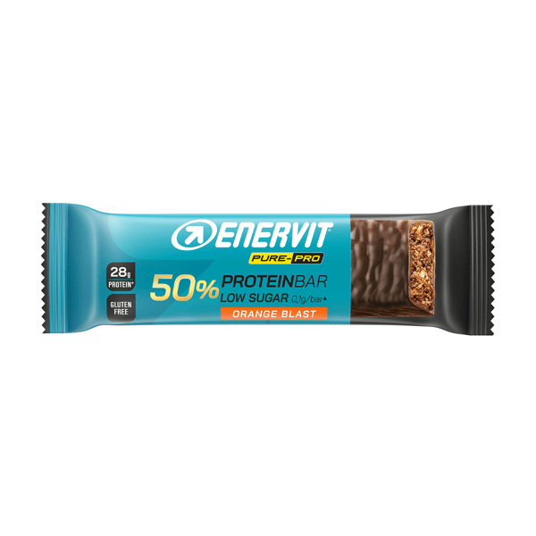 Enervit Pure-Pro 50% Protein Bar Barretta Proteica Cioccolato Fondente e Arancia Orange Blast 55 gr