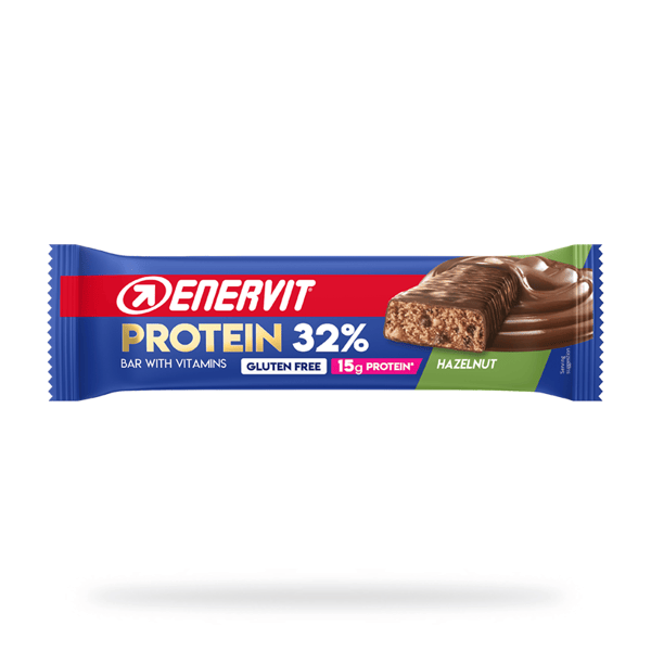 Enervit Protein 32% Hazelnut 48 g Barretta Proteica per Attività Fisica e Massa Muscolare