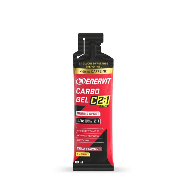 Enervit Carbo Gel C 2:1 Pro Gel Integratore Per Sportivi con Caffeina Gusto Cola 60 ml