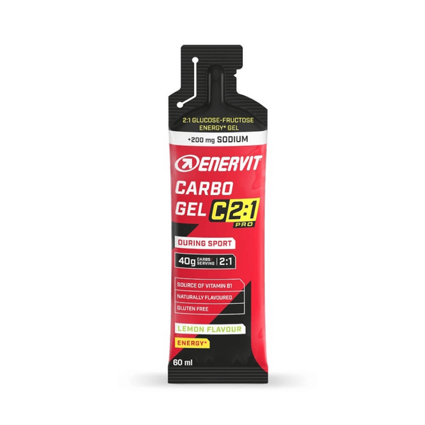 Enervit Carbo Gel C 2:1 Pro Gel Integratore Per Sportivi con Sodio Gusto Limone 60 ml