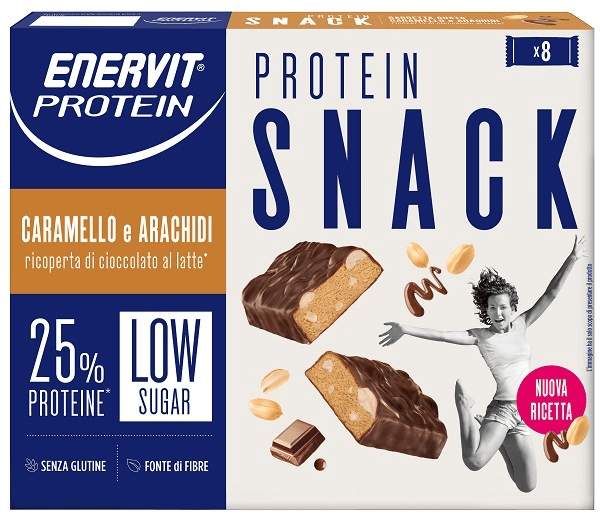 Enervit Protein Snack Barrette Caramello e Arachidi 8 Barrette
