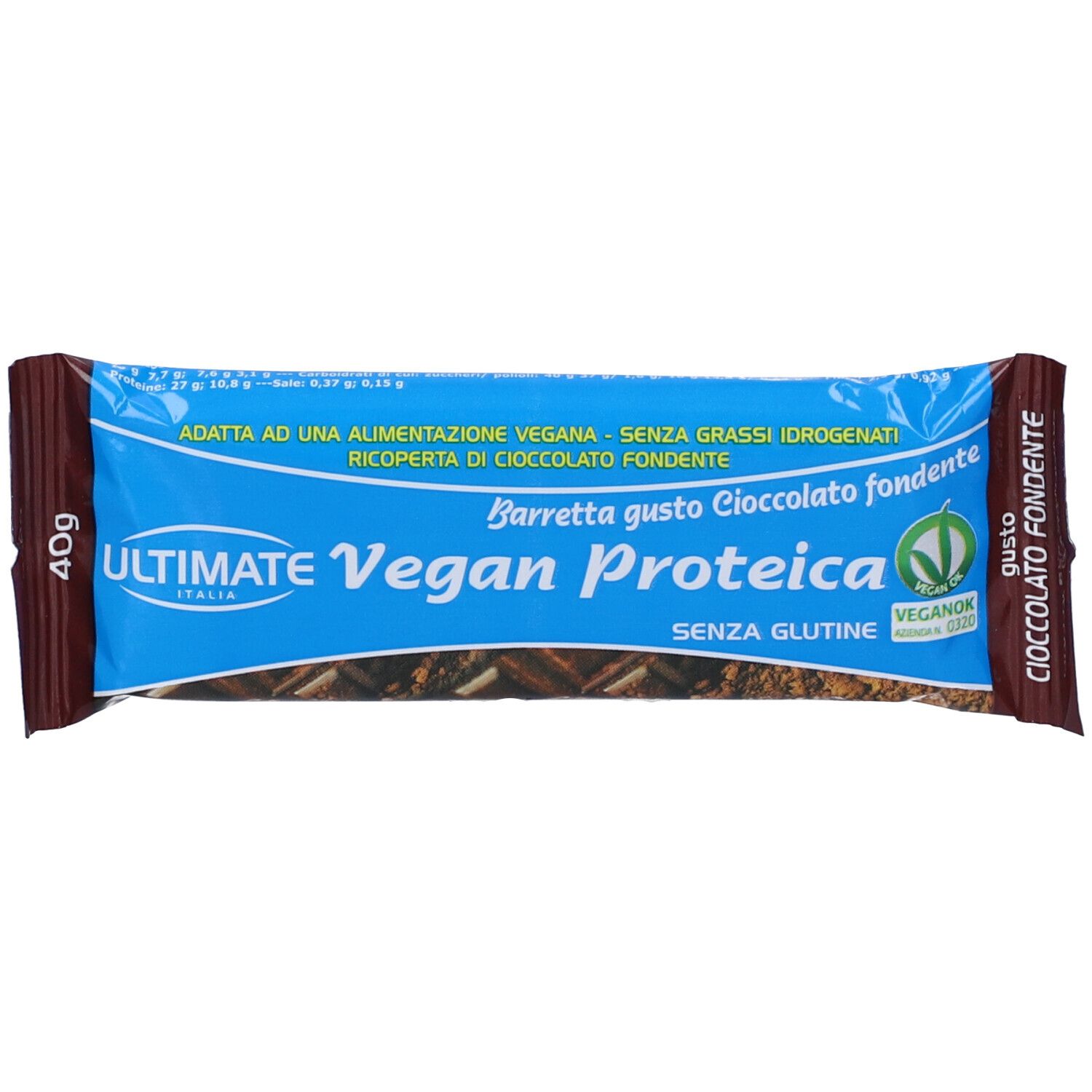 Ultimate Barretta Vegan Proteica Gusto Cioccolato Fondente 40 g