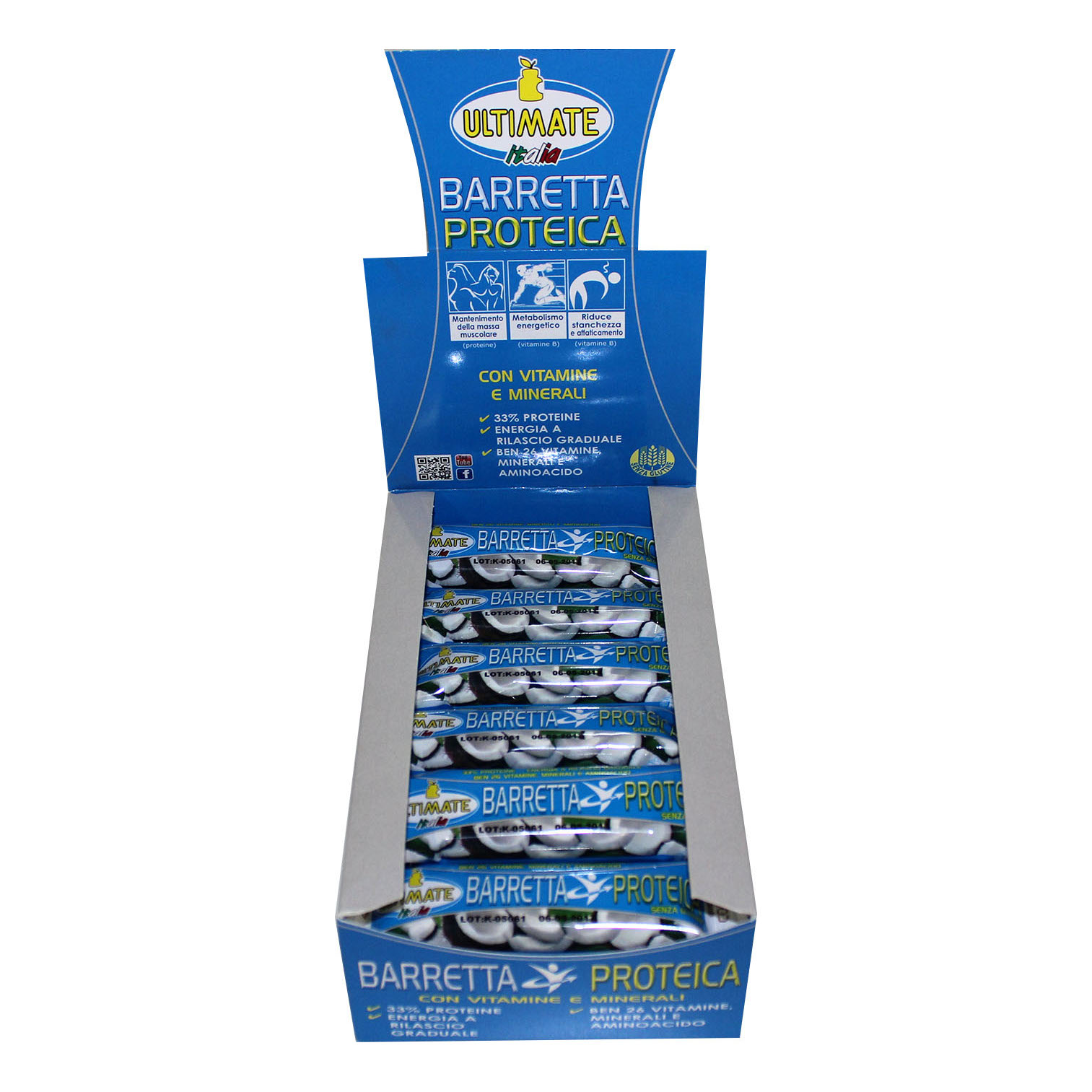 Ultimate Barretta Proteica al Cocco Energia e Proteine 24 Barretta da 40 gr