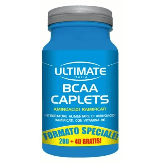Ultimate BCAA Caplets PROMO Integratore di Aminoacidi Ramificati 200 Capsule + 40 Gratis