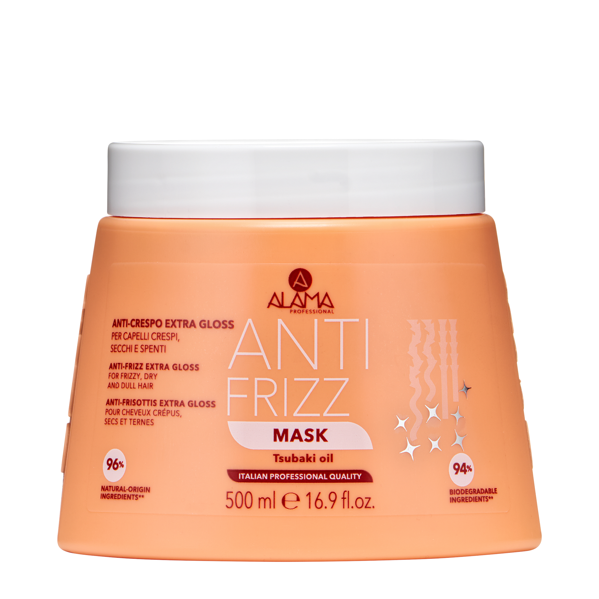Alama Anti-Frizz - Maschera anti-crespo districante e illuminante per capelli crespi secchi e spenti, 500 ml