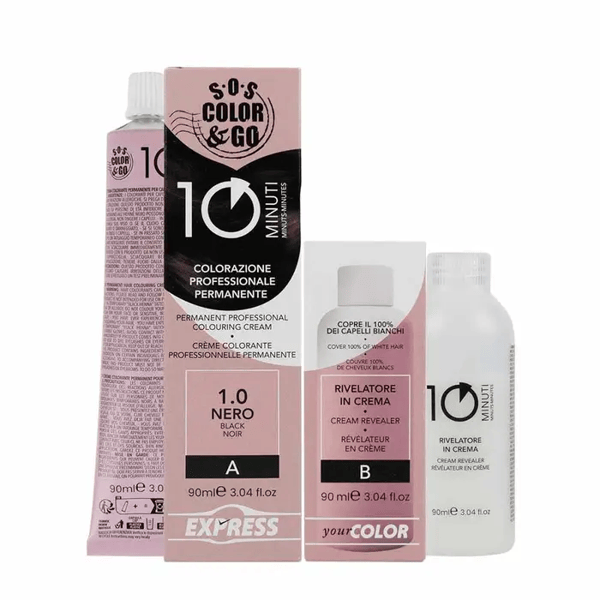 SOS Color & Go Set Colorazione Permanente Capelli in 10 Minuti 1.0 Nero — confronto prezzi