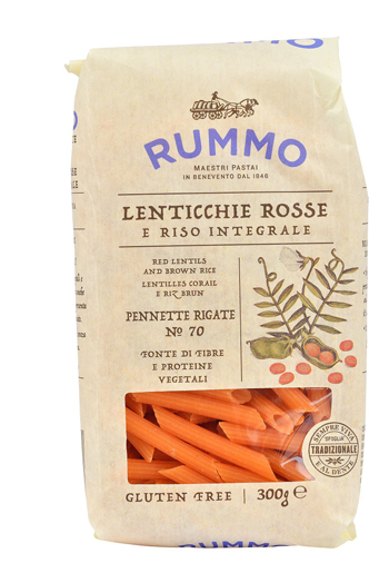 Rummo Senza Glutine - Pennette Rigate N70 Lenticchie Rosse e Riso Integrale,300g