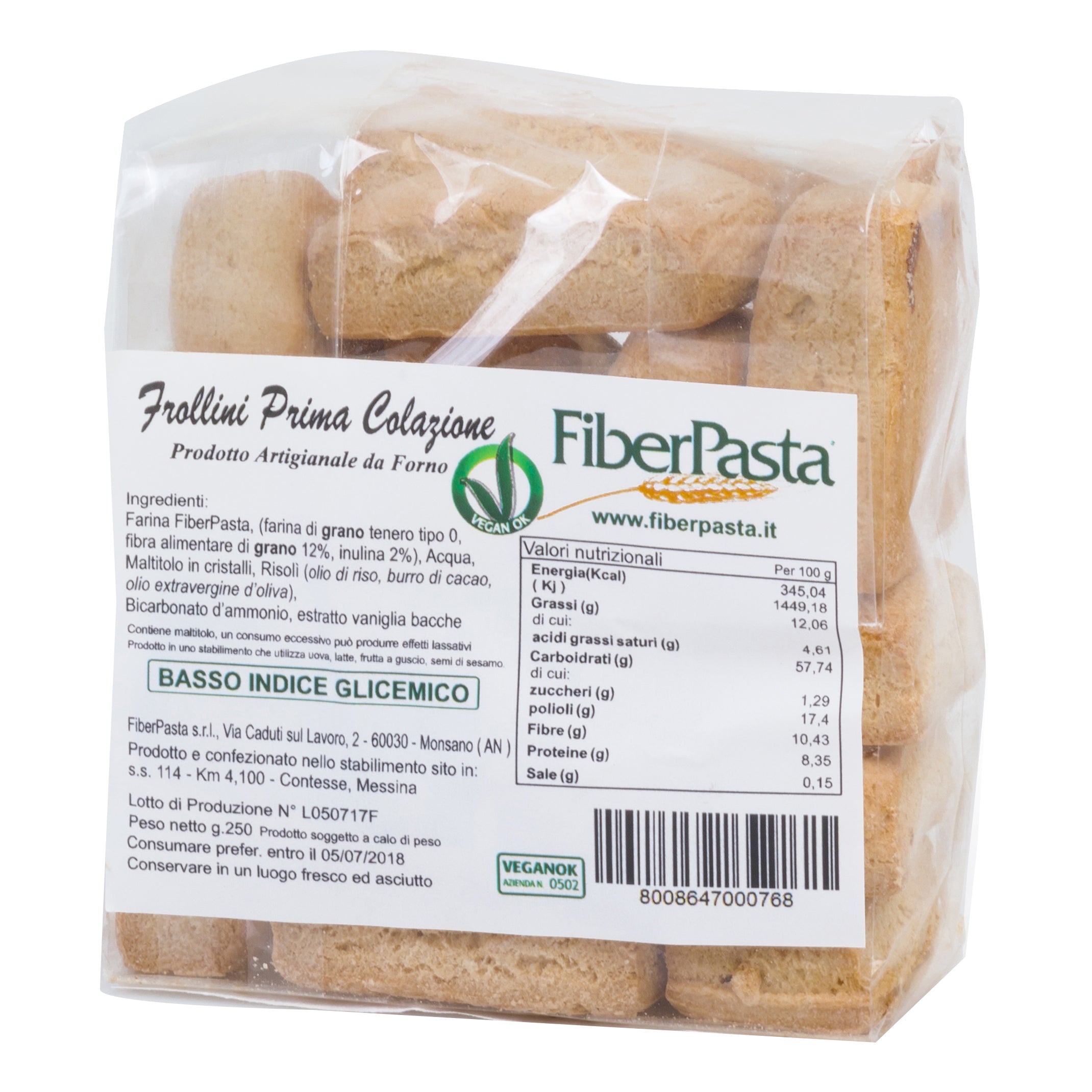 Fiberpasta Frollini Prima Colazione A Basso Indice Glicemico E Alto Contenuto Di Fibra 250 Grammi — confronto prezzi