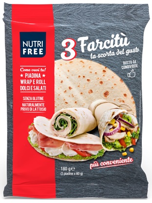 Nt Food Nutrifree- Farcitù Piadina Wrap E Roll Dolci E Salati, 3X60g