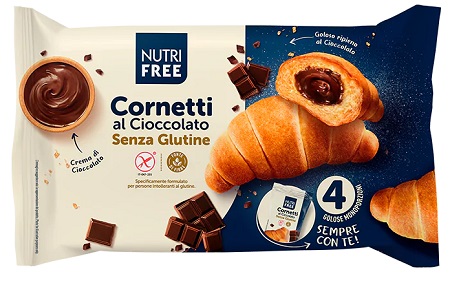 Cornetti Senza Glutine al Cioccolato - Nutrifree 4x60 g