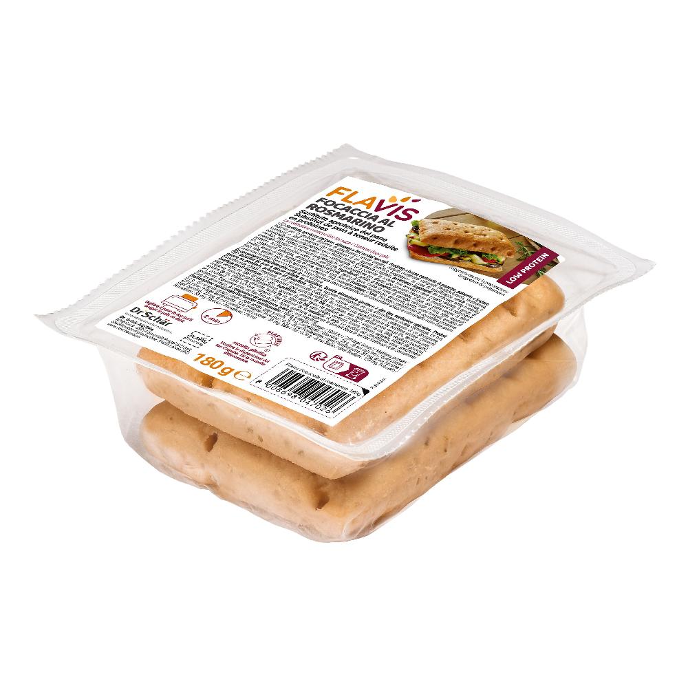 Flavis Focaccia Al Rosmarino Sostituta Aproteica Del Pane 2 Pezzi 180 Grammi