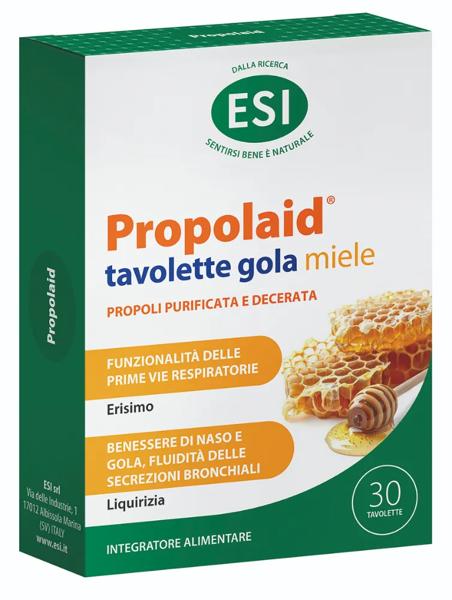 Esi Propolaid Integratore Benessere Gola 30 Tavolette Gusto Miele