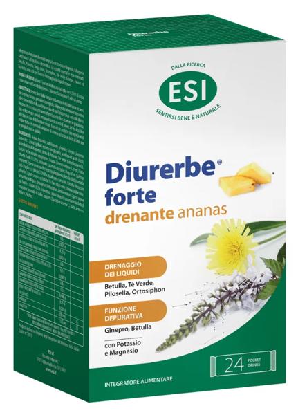 ESI Diurerbe Forte Integratore Diuretico Ananas 24 Pocket Drink