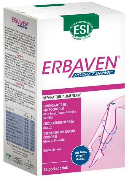 ESI Erbaven Integratore Gambe Pesanti 16 Pocket Drink